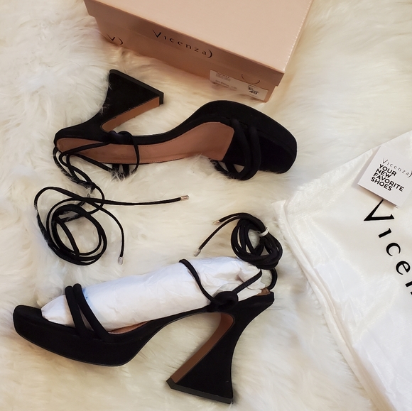 Vicenza Strappy Platform Heels- black - Picture 7 of 12